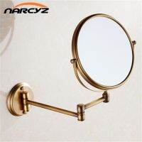 ۞✓ Bath Mirrors 3 x Magnifying Mirror of Bathroom Makeup Mirror Folding Shave 8 Dual Side Antique Brass Wall Round Mirrors 9136