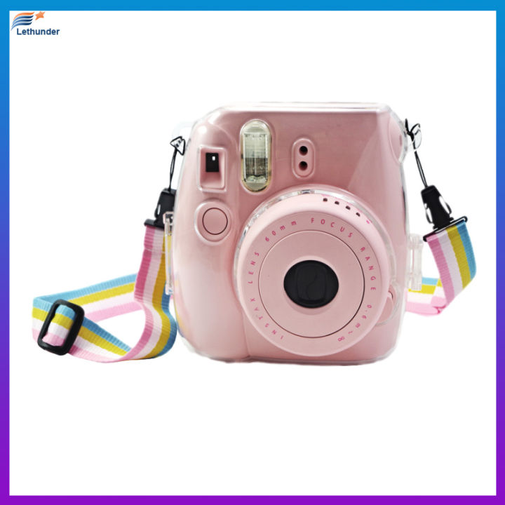 คริสตัลใสเคสปกคลุมกระเป๋าสายคล้องไหล่สำหรับฟูจิ-fujifilm-instax-กล้องมินิ9-8-8-อุปกรณ์เสริมทันที