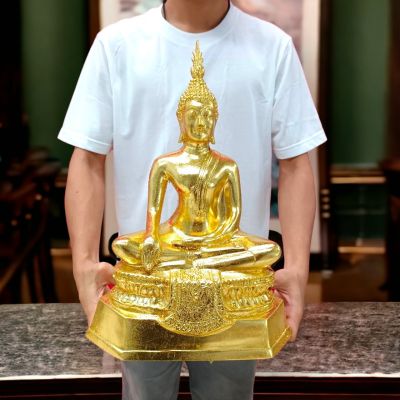 “MTL#1”พระพุทธรูปปางสะดุ้งมาร งานทองเหลืองปิดทองทั้งองค์ หน้าตัก9นิ้ว(องค์ใหญ่มาก) งดงามเหมือนพระพุทธรูปทองคำ