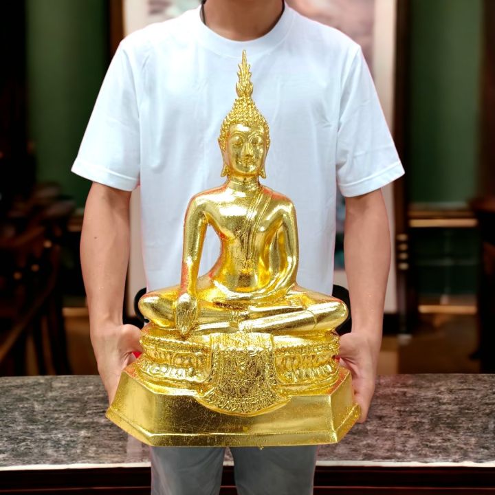 mtl-1-พระพุทธรูปปางสะดุ้งมาร-งานทองเหลืองปิดทองทั้งองค์-หน้าตัก9นิ้ว-องค์ใหญ่มาก-งดงามเหมือนพระพุทธรูปทองคำ