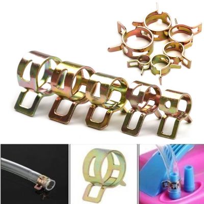 10Pcs 4mm-15mm Fuel Spring Clip Silicon Hose Clamp Autos Spring Clip Fuel Oil Water Hose Pipe Tube Clamp