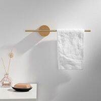 Retro Minimalist Towel Bar Walnut Wood Brass Towel Rack Wall Mounted Towel Hanger Creative Removable Towel Rail