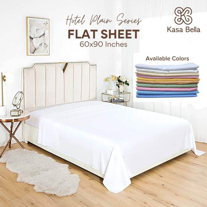 Kasa Bella Plain Flat Sheet ONLY Hotel Quality Cotton Blanket