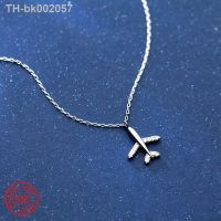 ∈✽ YIZIZAI 100 925 Sterling Silver Aircraft Airplane Plane Pendant Necklace For Women Handmade Crystal Jewelry Gift