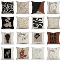 INS Nordic Black And White Abstract Geometric Cushion Cover Velvet Throw Pillowcase Bed Sofa Car Modern Home Decor Pillow Covers