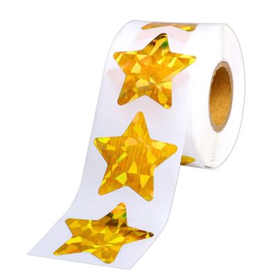 Holographic Gold Star Stickers for Kids Reward 100-500Pcs Foil Star Stickers Labels for Wall Crafts Classroom Teachers Supplies Stickers Labels