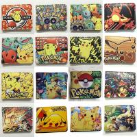 Pokemon Mens Wallet Anime Pikachu Charizard Psyduck PU Leather Long Wallet Multi-card Coin Purse Purses Kids Gifts Wallet