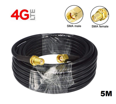 PR-SMA Cable Low Loss 5 เมตร WiFi WAN Router 5M Wi-Fi ,4G LTE Antenna Extension Cable RP-SMA