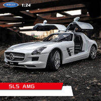 AWELLY 1:24 Benz SLS AMG รถสปอร์ตล้อแม็กรุ่นของเล่นโมเดลจำลองรถตกแต่งเด็กของขวัญคอลเลกชัน B151M