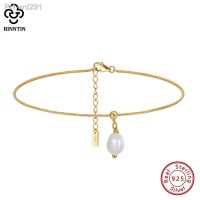 Rinntin 1.1mm Chopin Chain Anklet for Women 925 Sterling Silver Fashion Summer Beach Pearl Foot Chain Anklets Jewelry SA55