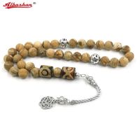 Tasbih หินนิลธรรมชาติสำหรับผู้ชาย Con Dzi Agates Perline Di Preghiera Musulmane Bracciale Di Moda Isico In Stle Tibetano Arabia Saudita