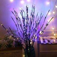 [HOT GUJUXIOEWUIOE 642] โคมไฟบราสมส่วน20หลอดไฟ LED,แจกันทรงสูงธรรมชาติฟิลเลอร์วิลโลว์กิ่งไม้สว่างไฟตกแต่งแต่งงานคริสต์มาส