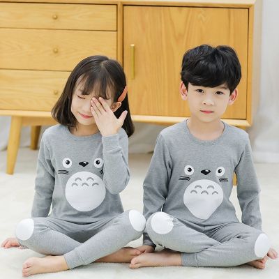 ❂♟✻ Childrens Pajamas Set Cartoon Totoro Kids Sleepwear Baby Boys Clothes Sleep Suit Cotton Pyjamas Infant Nightwear For Girls