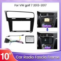 กรอบป้าย2วิทยุ Din สำหรับ Volkswagen VW Golf 7 2013-2020 MK7ชุดขายึดกระเปาะติดตั้งแผงแดชบอร์ดเครื่องเสียงรถยนต์