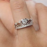 【✴COD✴】 TE4QDQ SPECIALTY STORE แหวนมงกุฎราชินี925เงินสเตอร์ลิง AAAA Cz แหวนแหวนหมั้นแหวนแต่งงงานสำหรับผู้หญิงเครื่องประดับสำหรับงานปาร์ตี้เจ้าสาว
