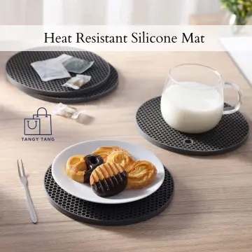 Kitchen Non-slip Pot 14cm Small Round Honeycomb Silicone Placemat