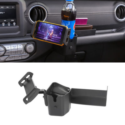 for Jeep Wrangler JL 2018 2019 JT    Co-Pilot Armrest Phone Holder GPS Bracket Storage Box ABS Black Car Accessories