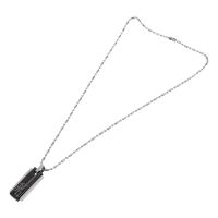 Black Fashion Men Jewelry 316L Stainless Steel Movable Square Column Titanium Steel Necklaces Pendants with Bamboo Chain