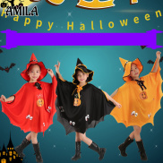 AMILA Children s Halloween Cape Cape Witch cosplay cape pumpkin costume