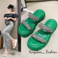 Kingdom_Fashion ร้องเท้าผูหญิง รองเท้าแตะลิ่ม รองเท้าแตะเสริมส้นผู้หญิง รองเท้ารัดส้น สะดวกสบาย อ่อนนุ่ม ความหนาพื้นรองเท้า 2023 ใหม่ B26G037 42Z231019