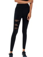 【CC】 2022 Stretch Waist Side Mesh Splice Leggings Gym Workout Thin Pants