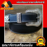 SUPER BLACK CLASSIC STYLE BELT AND BUCKLE เข็มขัดสไตล์คาวบอย COWBOY