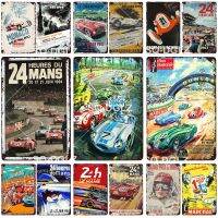 Lupeishop Vintage ป้ายโลหะสำหรับ24 Heures Du Mans Pub, Club หรือ Man Cave Decor - Retro ป้ายดีบุก Wall Art สำหรับบาร์หรือตกแต่งบ้าน