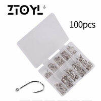 ZTOYL 100ชิ้น/กล่องตะขอตกปลา Carbon Steel SINGLE Circle fishhook Fishing Accessories