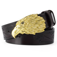 Eagle Buckle Leather Embossing Adornment Belt Men Big Eagle Belt Western Cowboy Fashion