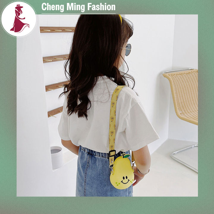 cheng-ming-กระเป๋าสะพายไหล่สำหรับเด็กผู้หญิง-crossbody-มีซิปรูปผลไม้แฟชั่นกระเป๋าใส่หรียญน่ารักเด็ก