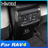 For Toyota Rav4 2022-2019 Essories Car Rear Armrest Air Outlet Panel Trims Interior Decor ABS Frame Cover Auto Styling Parts