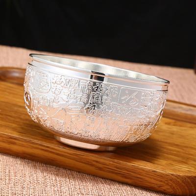 Fashion Bowl Ornaments Durable Silver Handicraft Bowl Outstanding 3D Aesthetic Bowl Decoration