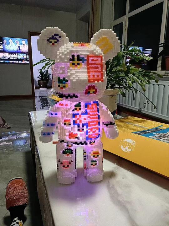 เลโก้ตัวใหญ่สุด-ๆ-46cm-บล็อคตัวต่อ-เลโก้bearbrick-ตัวต่อเลโก้-บล็อกตัวต่อเลโก้-รูปหมี-3d-สีขาว-หมีเฮอร์เมส