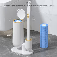 Disposable Toilet Brush Set with Cleaning Fluid Floor-Standing Not Dirty Hands Clean Toilet Tools No Dead Ends Toilet Brush Home