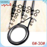 SADWSJ 5Pcs/set วงรี สแตนเลส 3mm-23mm เส้นผ่านศูนย์กลางภายใน คู่มือคันเบ็ด อุปกรณ์เสริมกล่องต่อสู้ แหวนเซรามิกตา ชุดซ่อมทิป