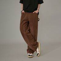 【CC】ஐ☊  2023 New Fashion Ankle Baggy Men Wide Pants Hip Hop Straight Loose Trousers