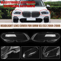 ขวาและซ้ายไฟหน้ารถเลนส์แก้วโคมไฟฝาครอบโคมไฟเชลล์สำหรับ BMW X5 E53 2004 2005 2006ฝาครอบไฟหน้า