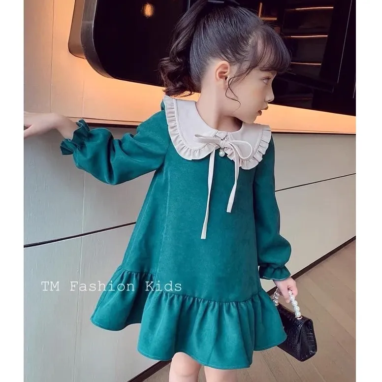 Váy Nhung tăm cho bé gái 212T hoa nhí phong cách Vintage nhẹ nhàng may  chun nhẹ ở cổ tạo nét mềm mại cho sản phẩm  Shopee Việt Nam