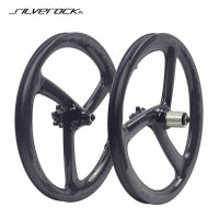 SILVEROCK คาร์บอน Trispokes ล้อ16 "1 1/8 349เบรค Clincher สำหรับ FNHON GUST K3 PLUS X1จักรยานพับ3 Spokes ล้อ