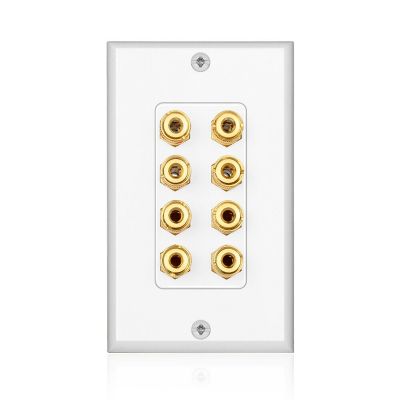 8 Posts Speaker Wall Plate Home Theater Wall Plate Audio Panel for 4 Speakers