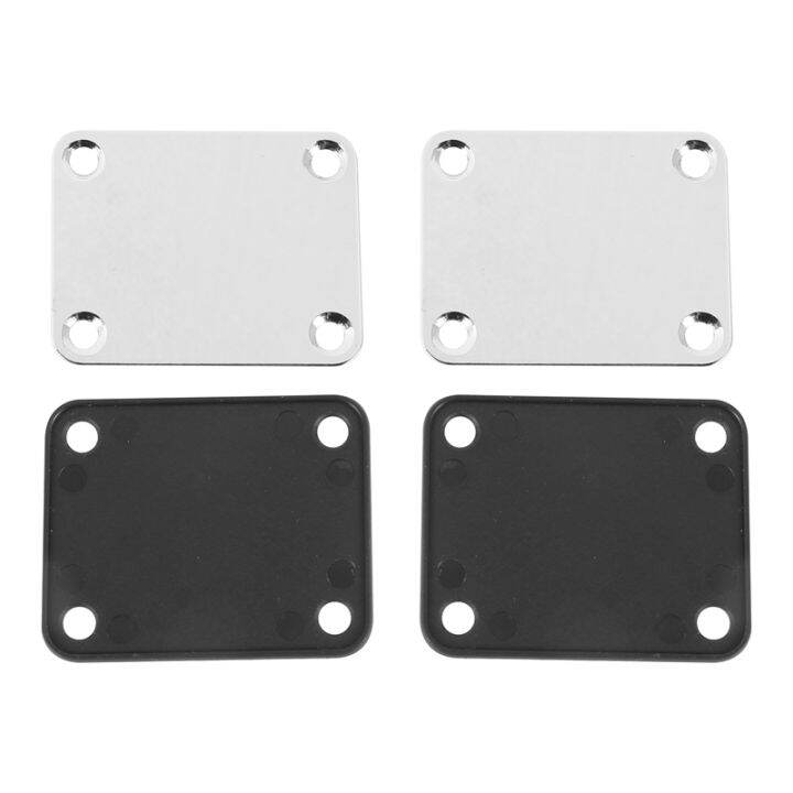 2-pcs-guitar-metal-neck-plates-with-plastic-mat-for-strat-tele-style-electric-guitar-replacement-chrome