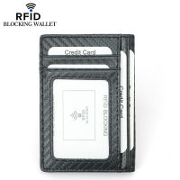 New Men Wallet Card Case Organizer Carbon FIber-Look Wallet Money Clip RFID Block Driver License Cash Business Credit Cardholder