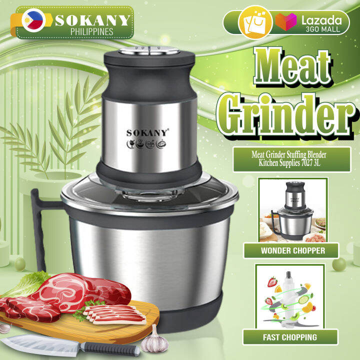 SOKANY Meat Grinder Stuffing Blender Kitchen Supplies 7027 3L Lazada PH