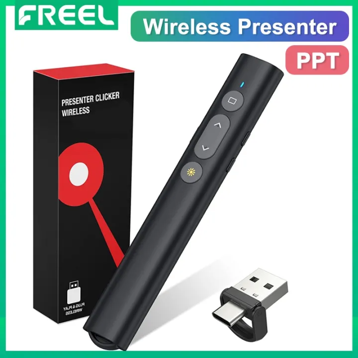 FREEL 2 in 1 USB Type C Presentation Clicker with Laser Pointer ...