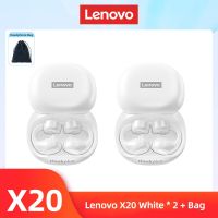 X20 Lenovo ดั้งเดิมหูฟังบลูทูธ5.3หูฟังแบบคลิปหูฟังสำหรับเล่นเกมตัวควบคุมเสียงเบสหูฟังแบบสัมผัสที่เสียบหูไร้สาย