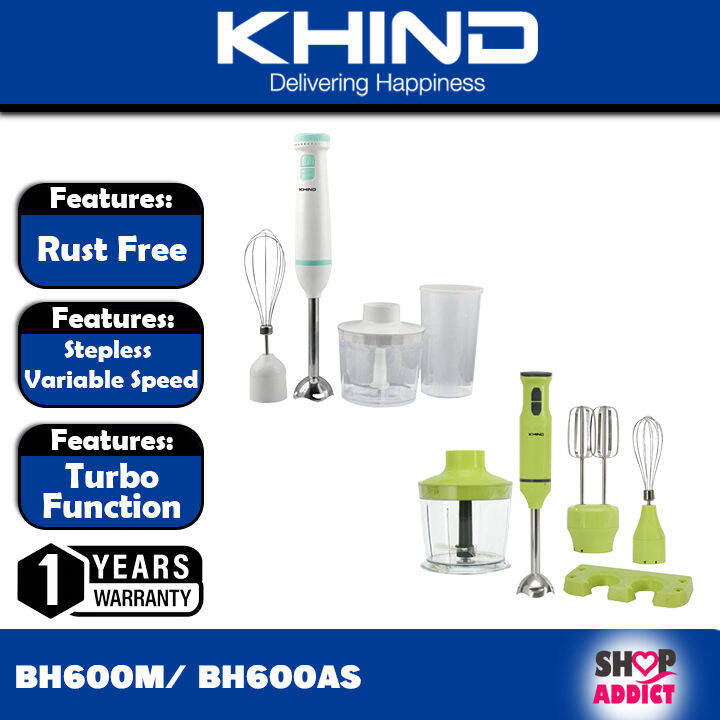 Khind Hand Blender BH600M I BH600AS Chop Blend & Whisk with Turbo Function Lazada