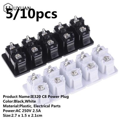 5/10Pcs/lot AC250V 2.5A Iec320 C8 Male 2 Pins Power Inlet Socket Connector  Wires Leads Adapters