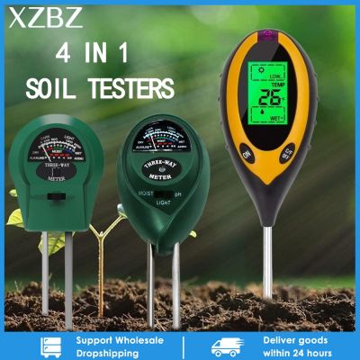 【YF】✐♛™  4 In 1 Soil Ph With Backlight Digital Display Moisture Temperature Gardening Farming Tester