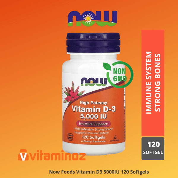 now vitamin d3 5000 iu 120 softgel (F0E5) vitamin d3 untuk anak
