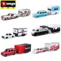 Maisto 1:64 Alloy 1967 VW T1 Mercedes Mustang Trailer Toy Car Model Ford Volkswagen Models Cars Rubber Tire Rotatable Collection